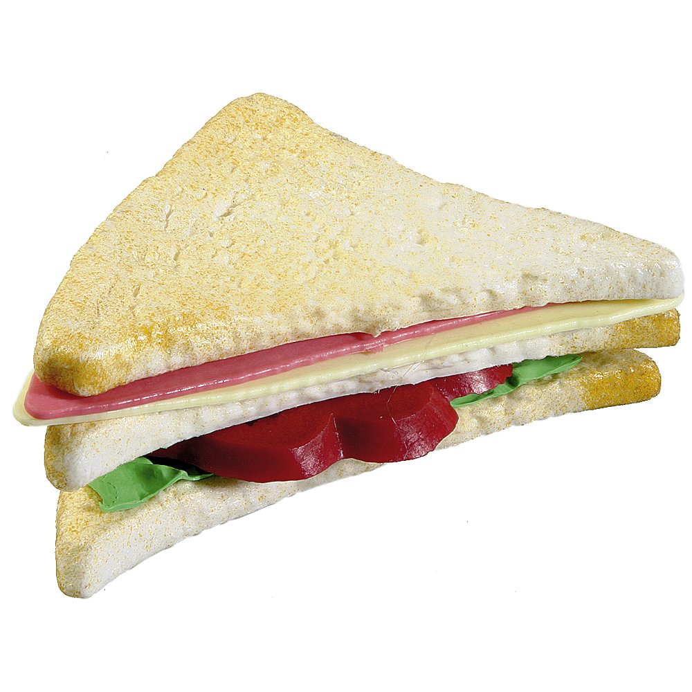 15531 Toast Fake Food künstliche Lebensmittel Theater Requisite Gastronomiebedarf ERRO Halbes Clubsandwich aus Kunststoff Lebensmittelnachbildung Brot Sandwich Dekoattrappe