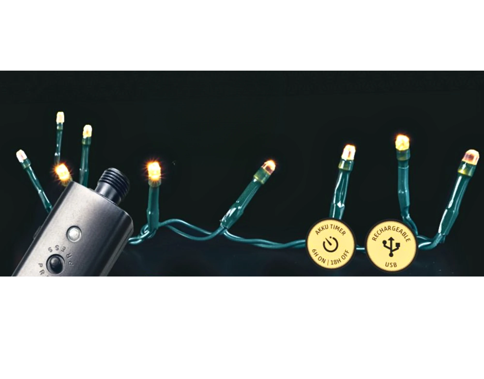USB Lichterkette grün 40 LED