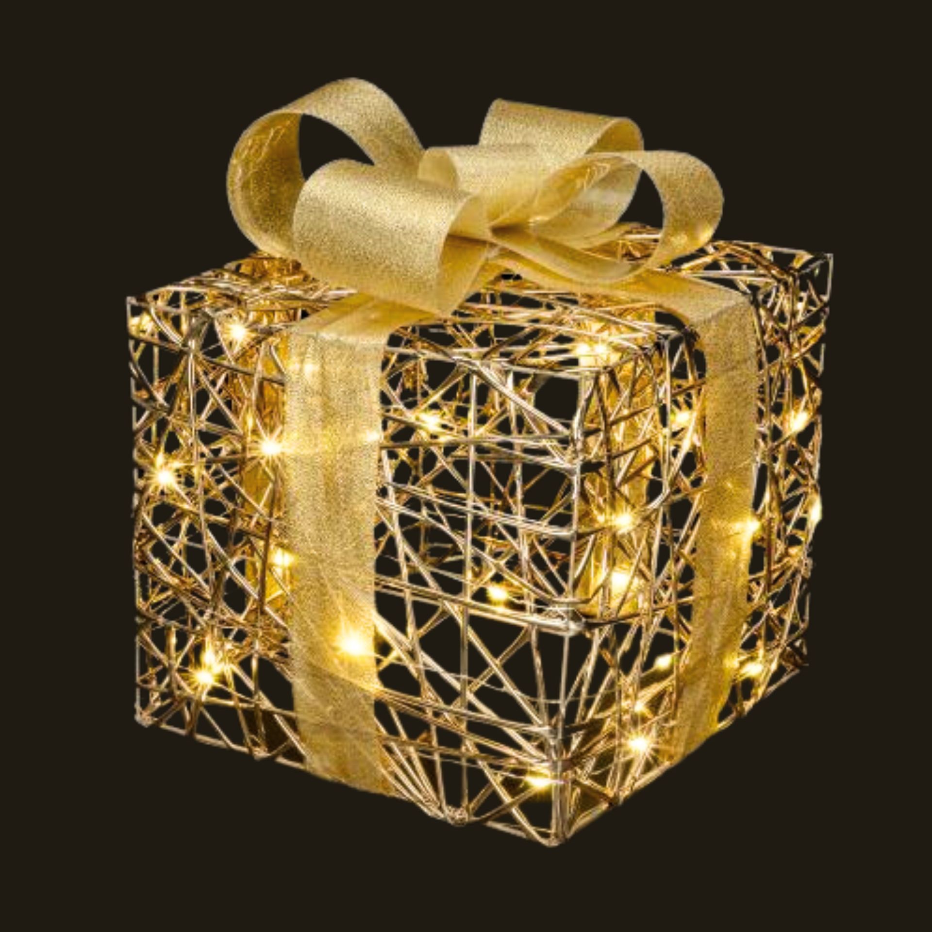 Boîte cadeau LED or grande