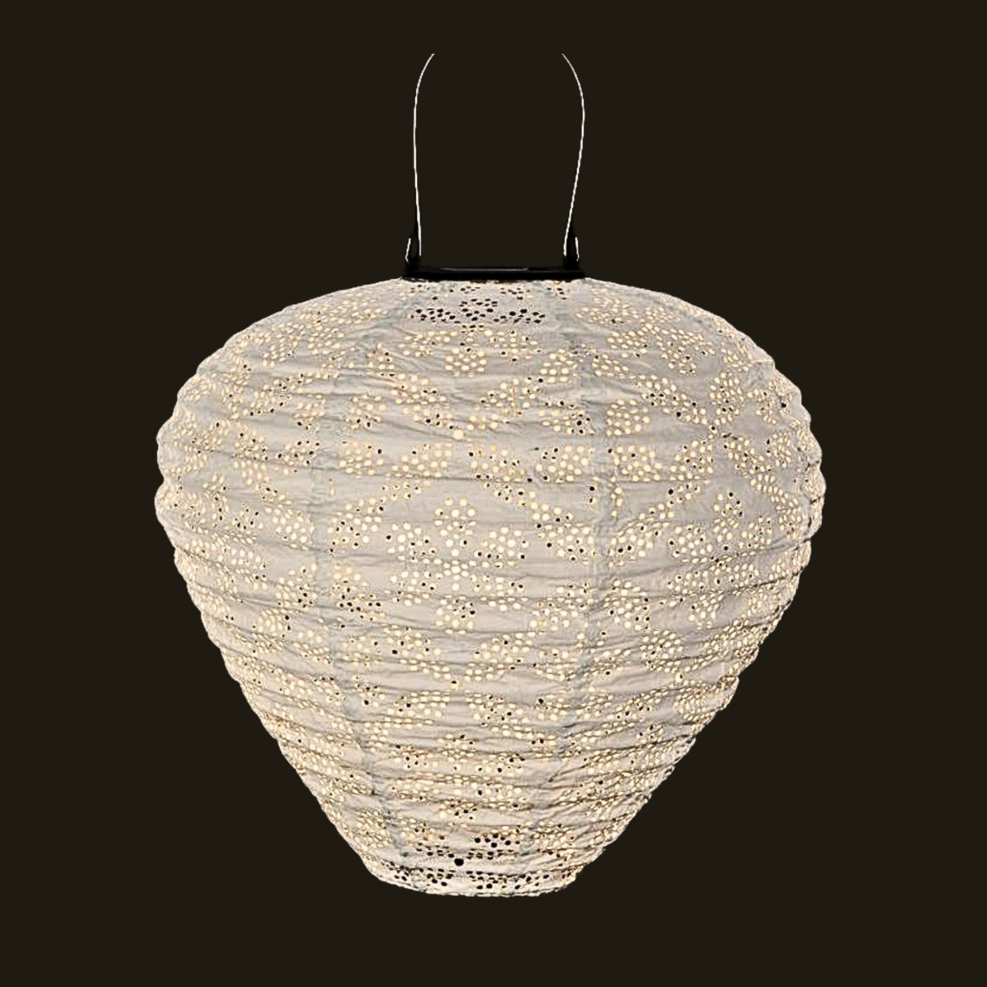 In & Outdoor Solaire Lampion Goutte blanc