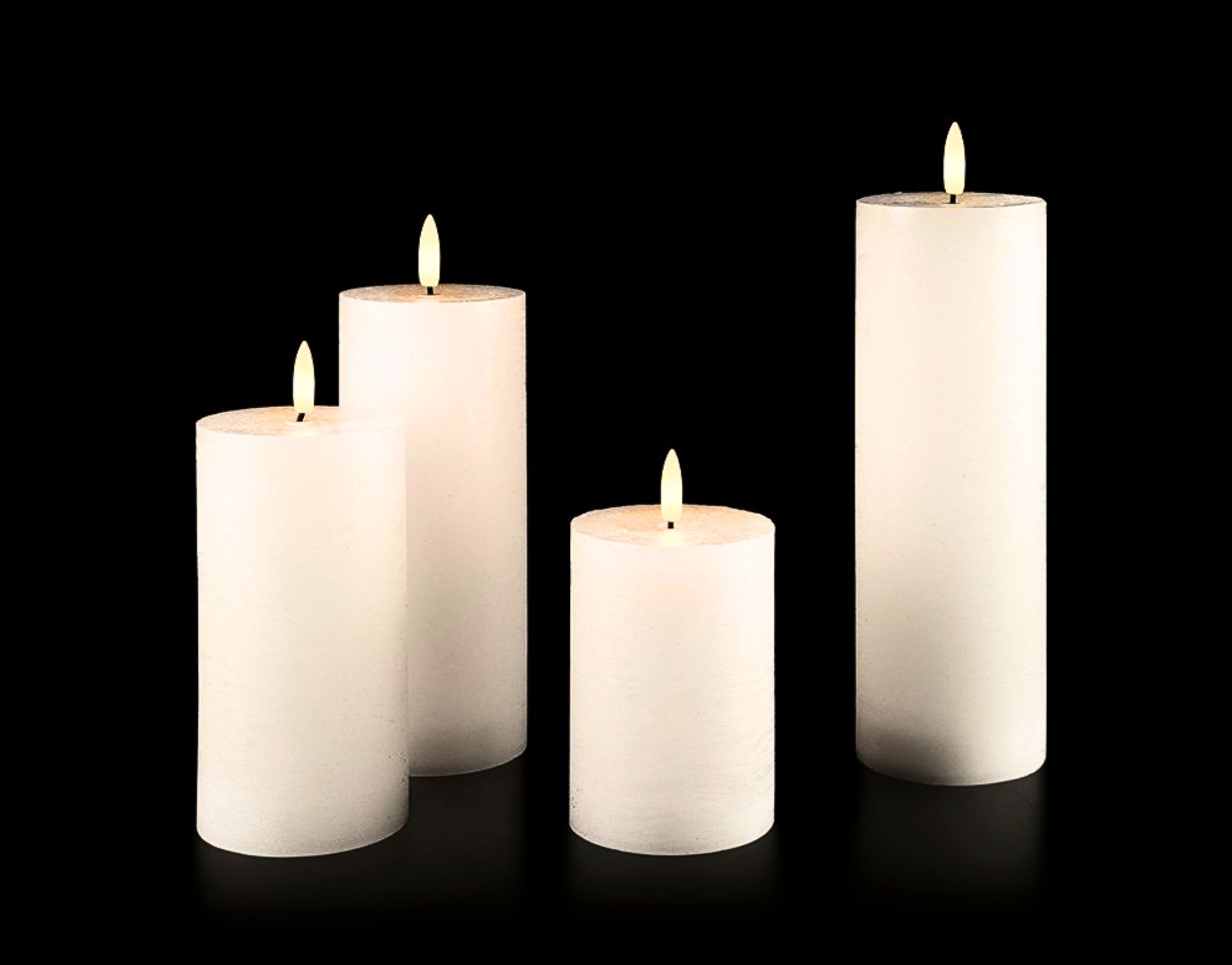 Bougies lot de 4 blanc, grand