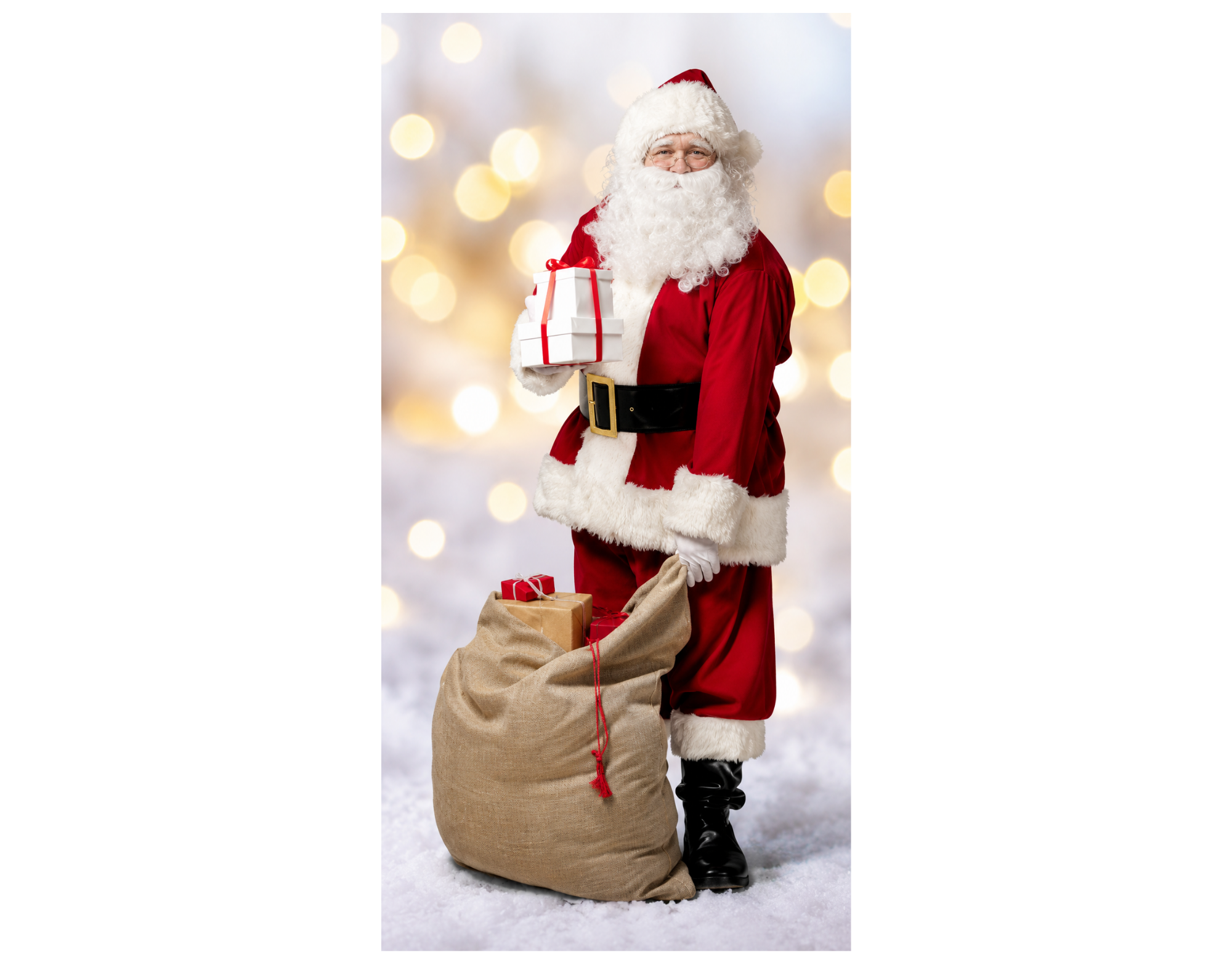 Bannière textile Saint-Nicolas avec sac en jute