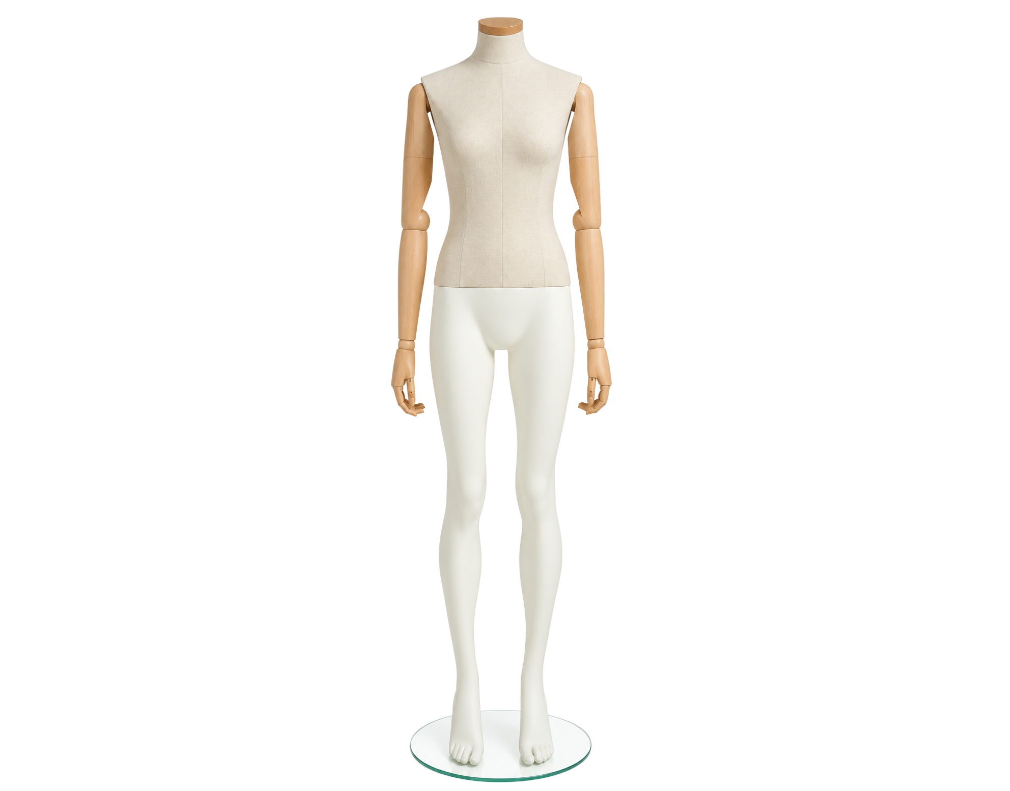 Mannequin femme PLENTY  Bras en bois & plaque de cou