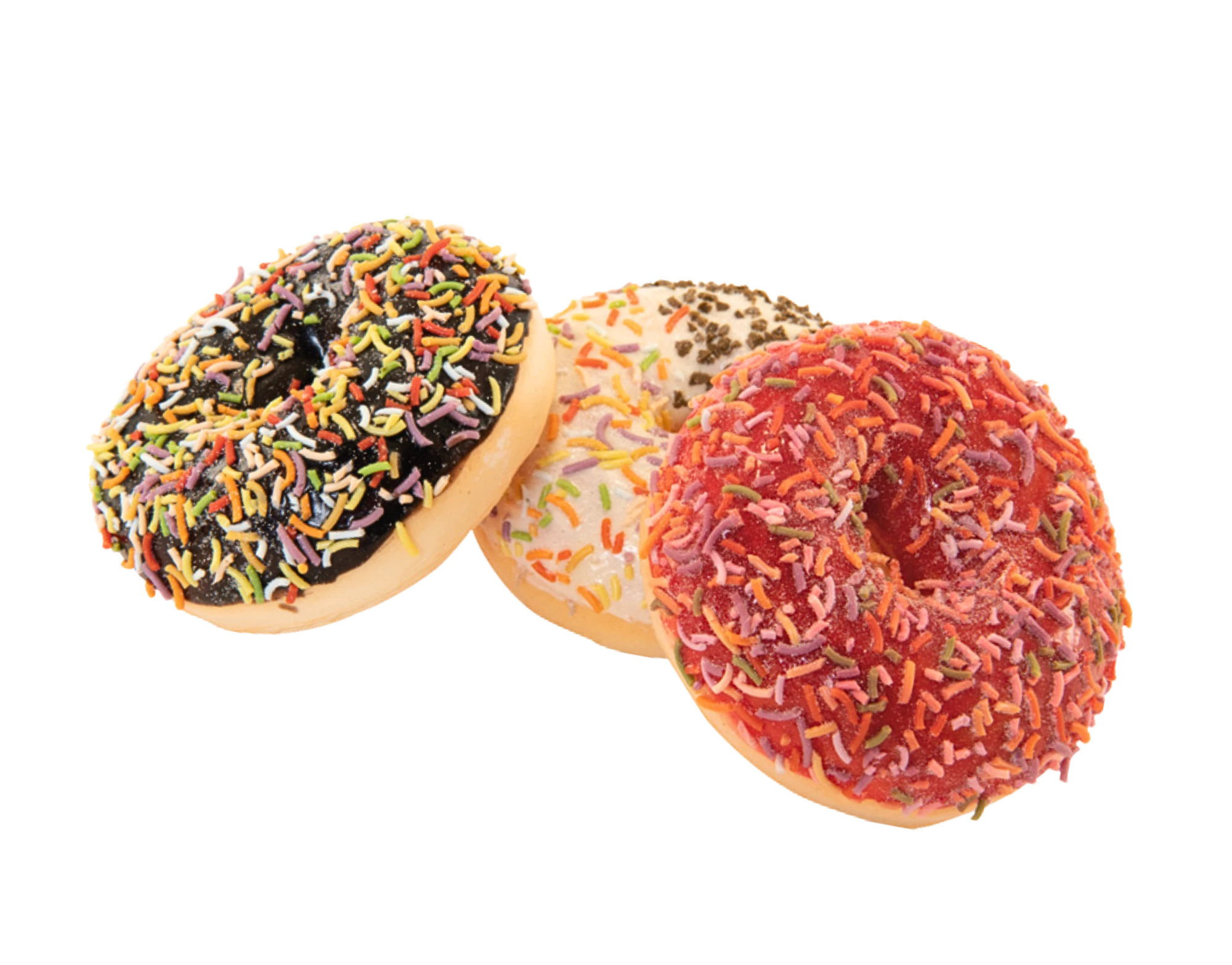 Donuts – 3 Stück, Schaumstoff, mehrfarbig
