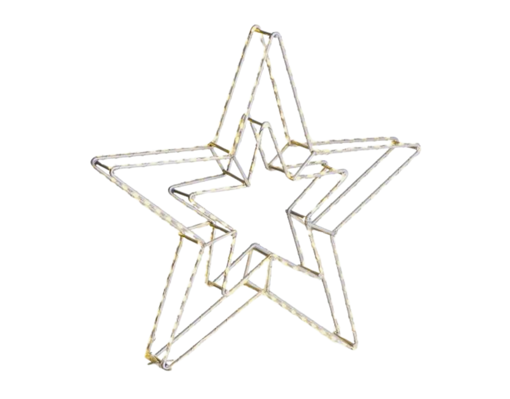 3D Doppel Stern Argento 38