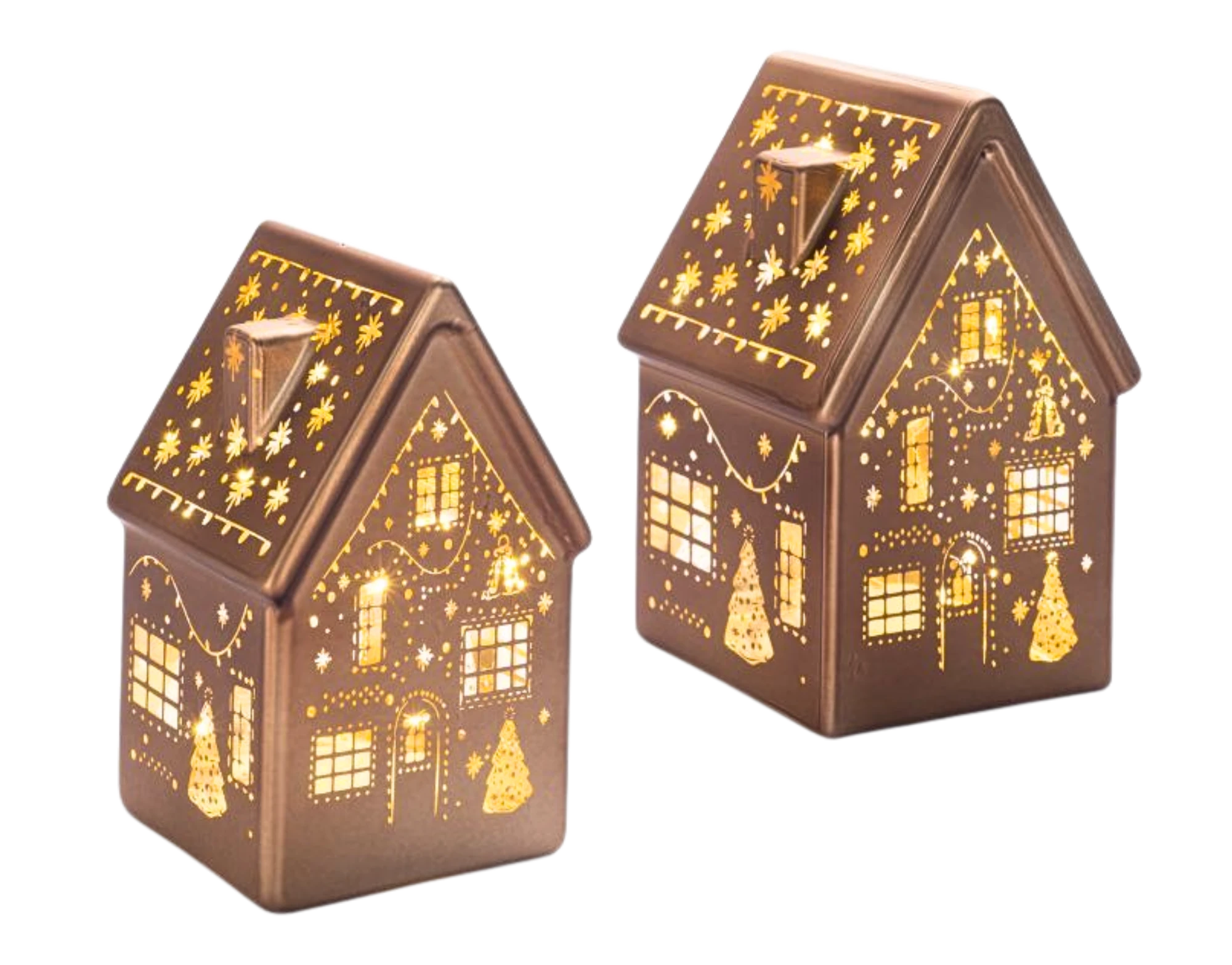 LED Glashaus Set Braun