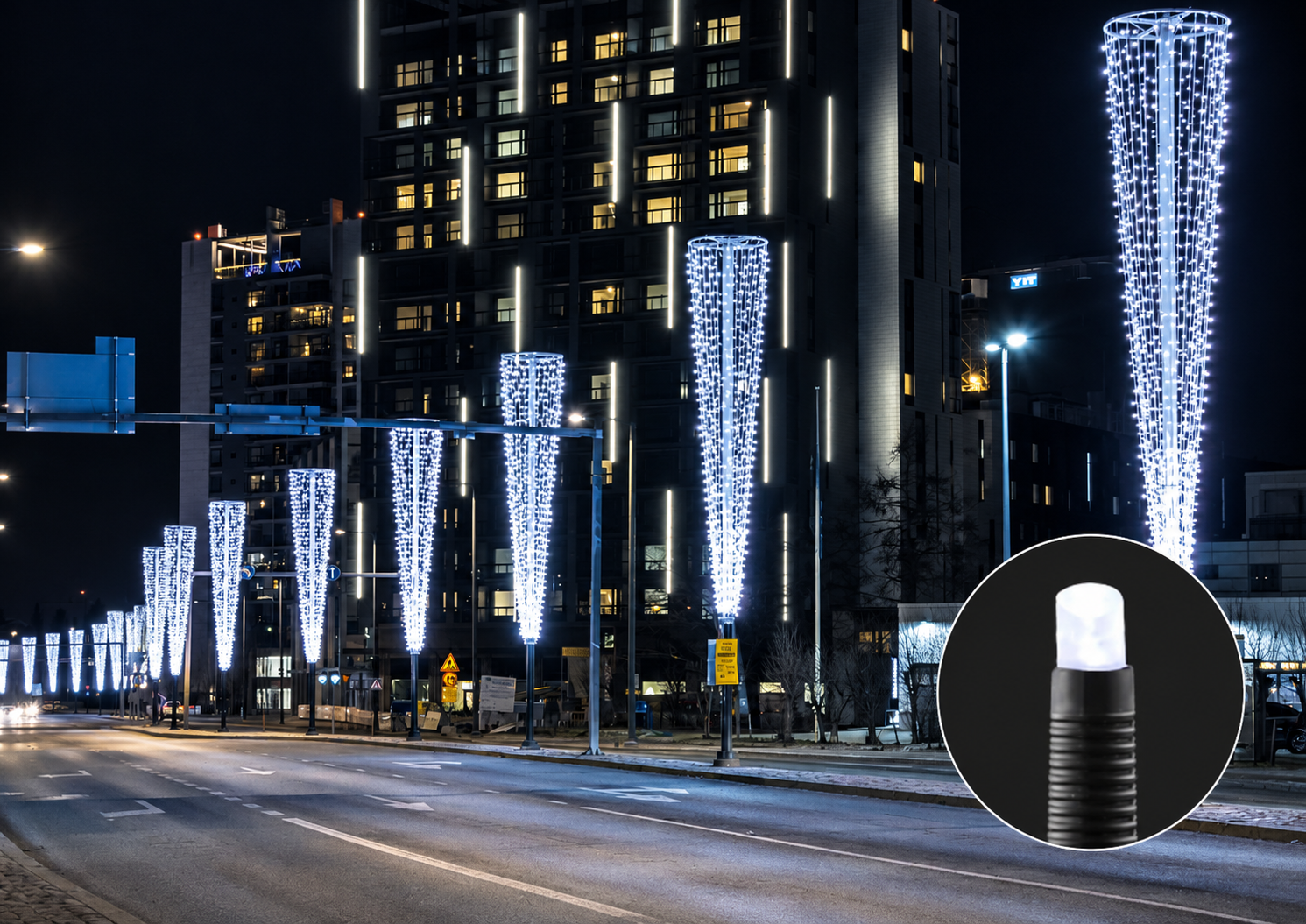 Lichtervorhänge LED+ 5.0 Meter hoch