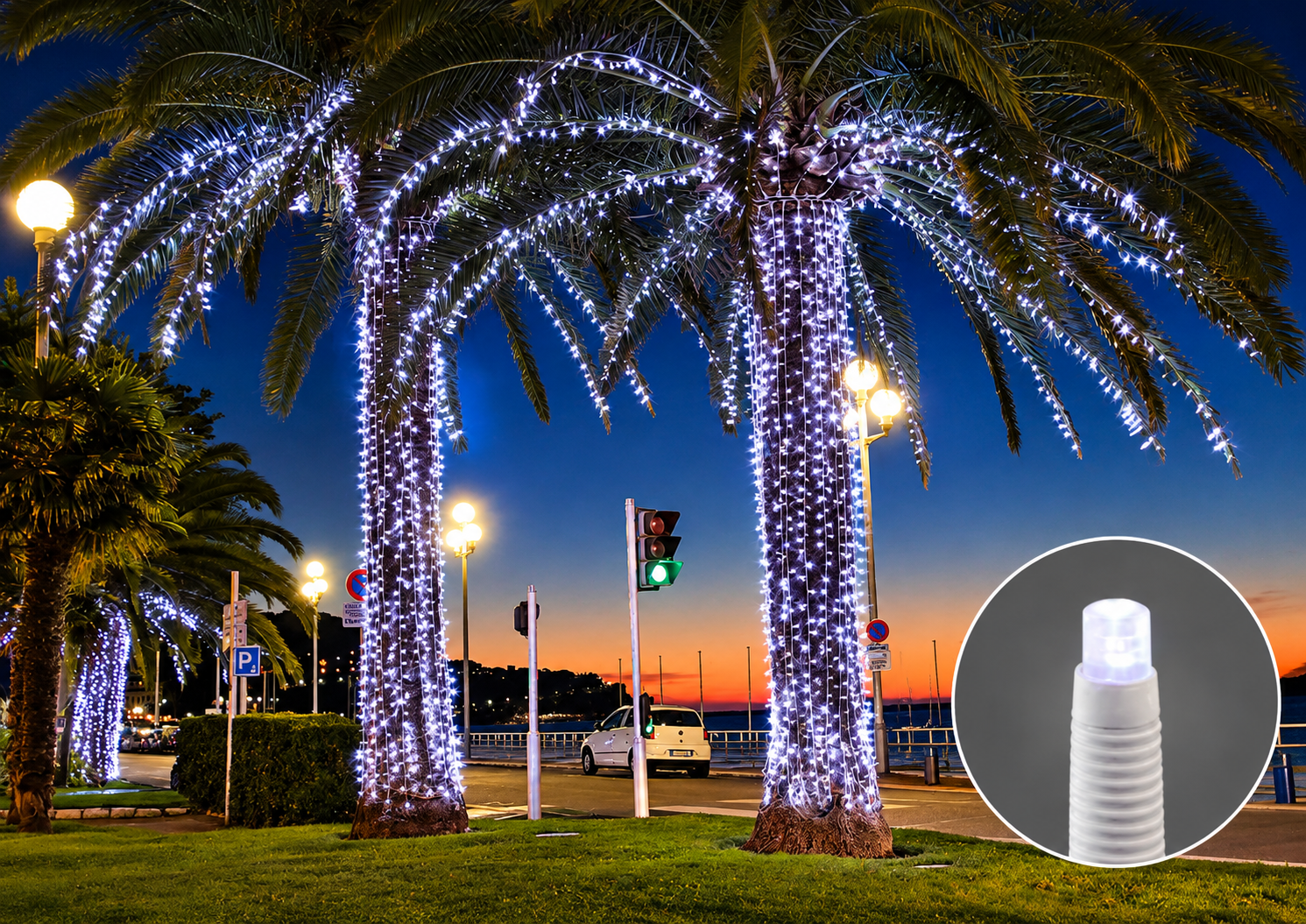 Rideau lumineux LED+ 3 mètres de haut