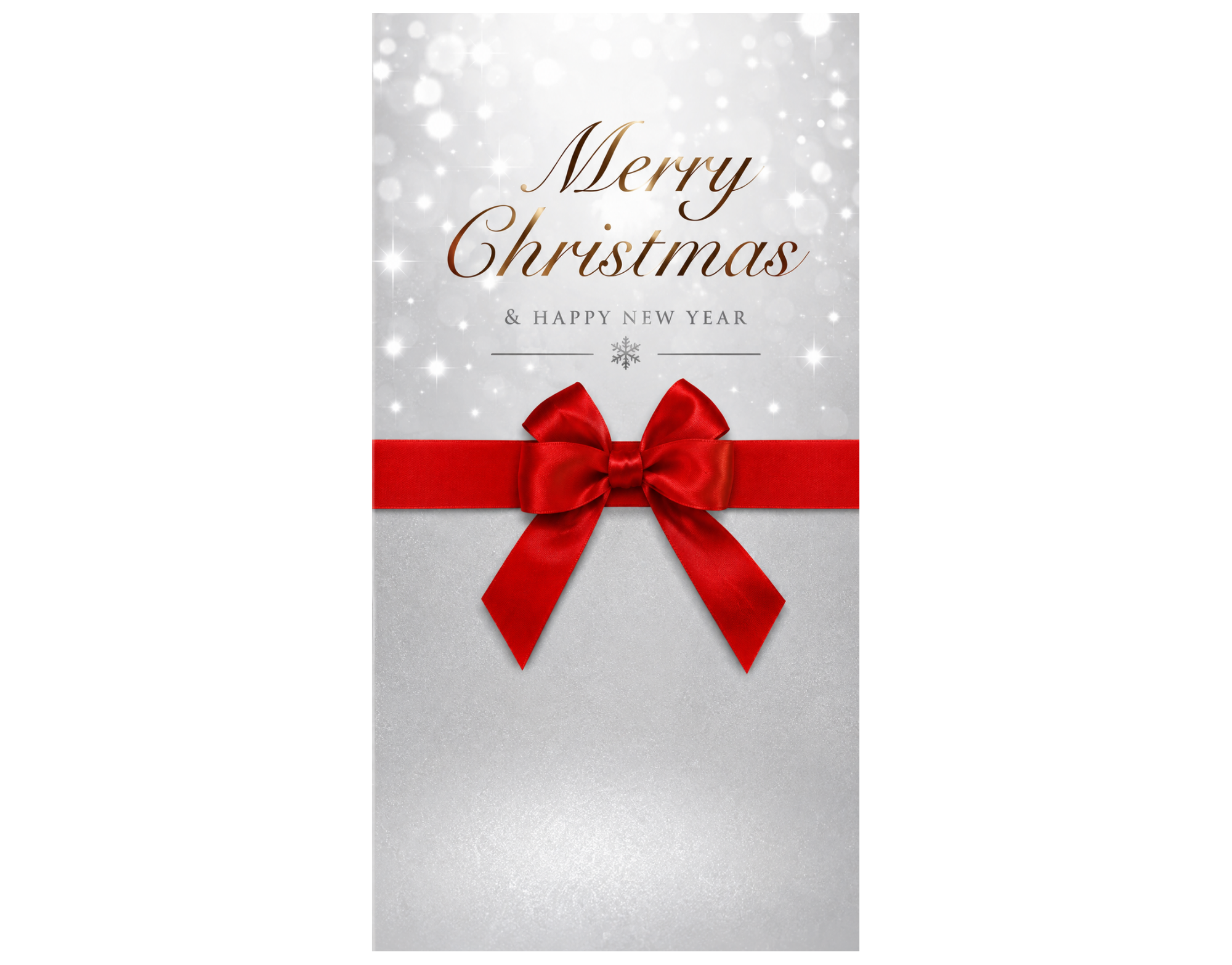 Textilbanner Merry Xmas mit roter Schleife
