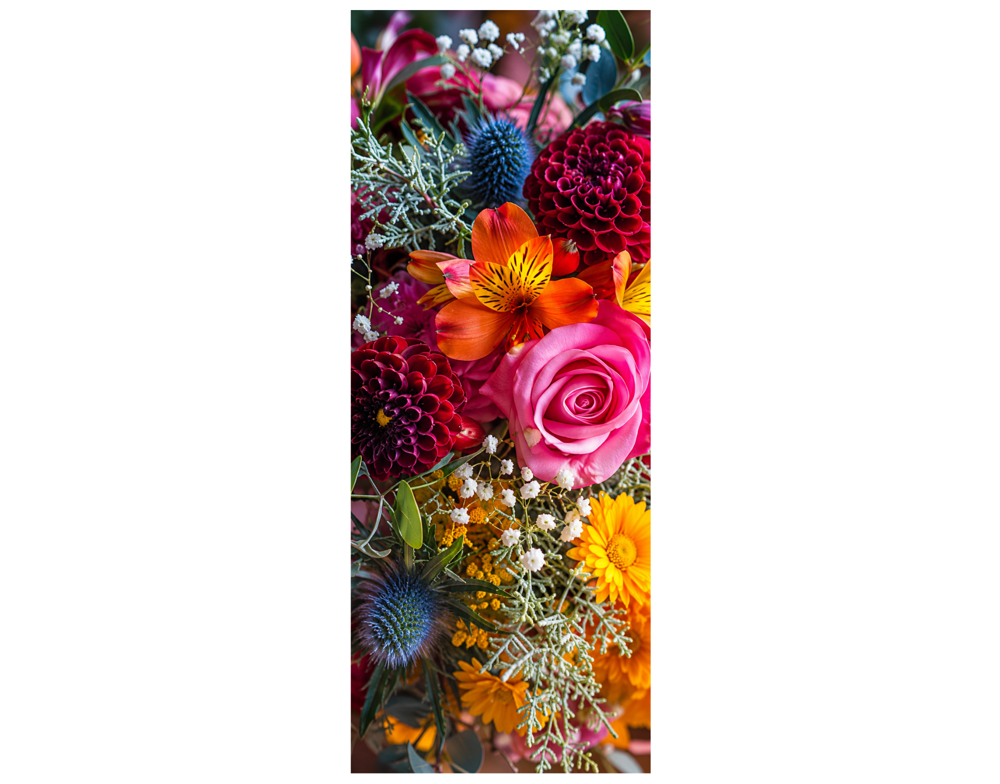 Stoffbanner Farbenfroher Blumenstrauss