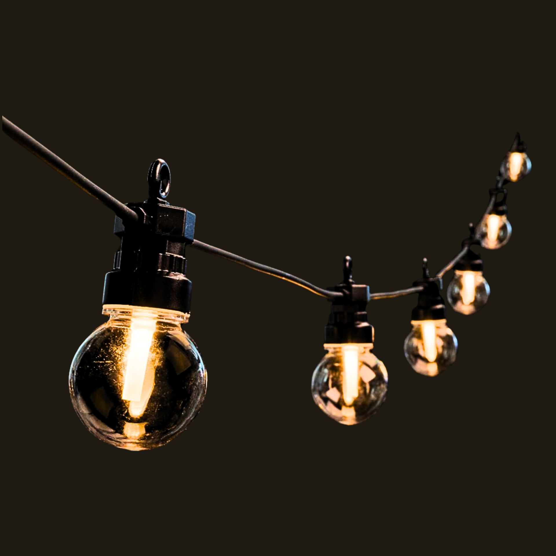 Nostalgic 10 Lichterkette schwarz