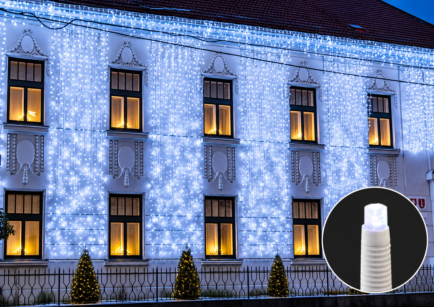 Rideau lumineux LED+ 10 mètres de haut