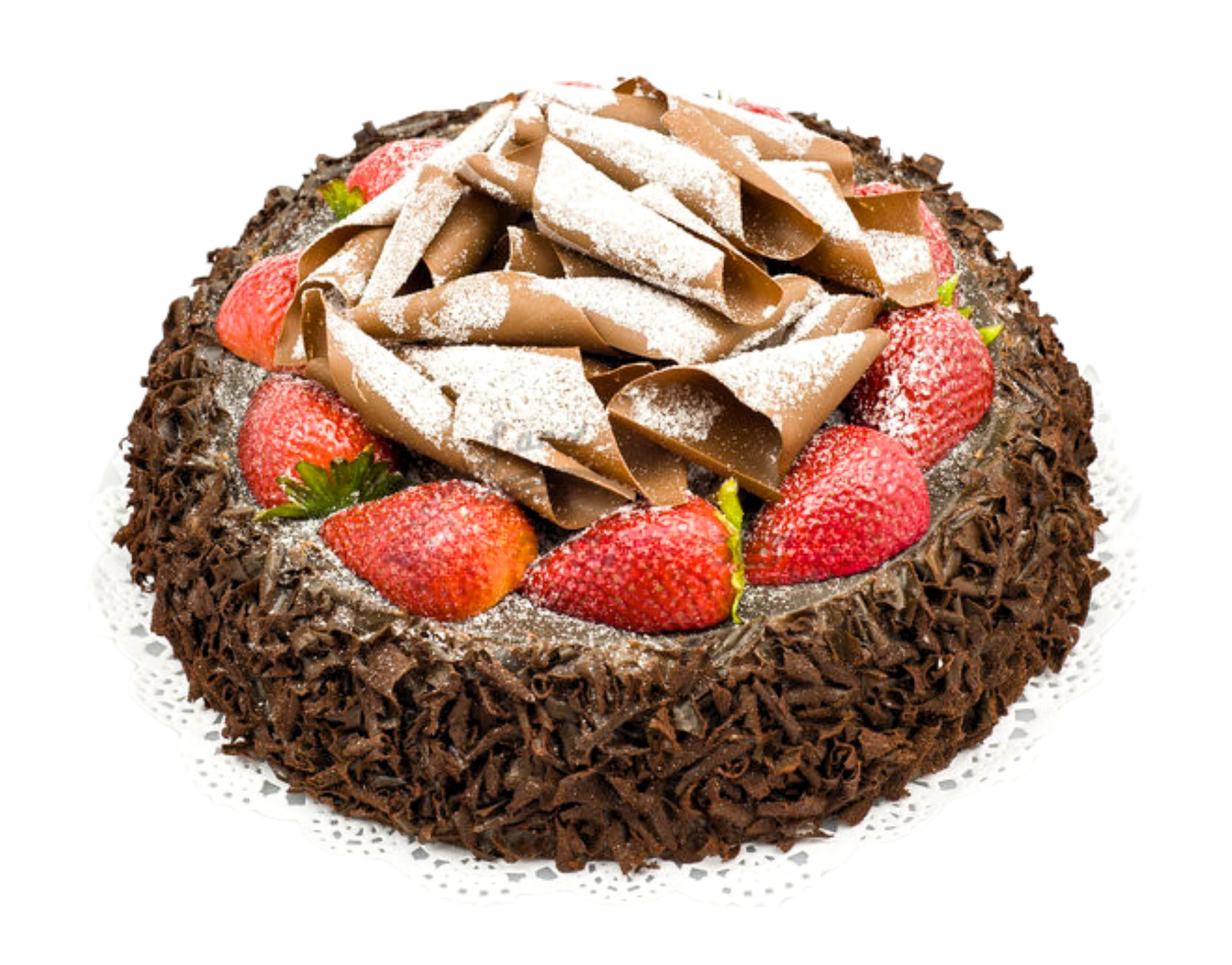 Gâteau au chocolat avec des fraises