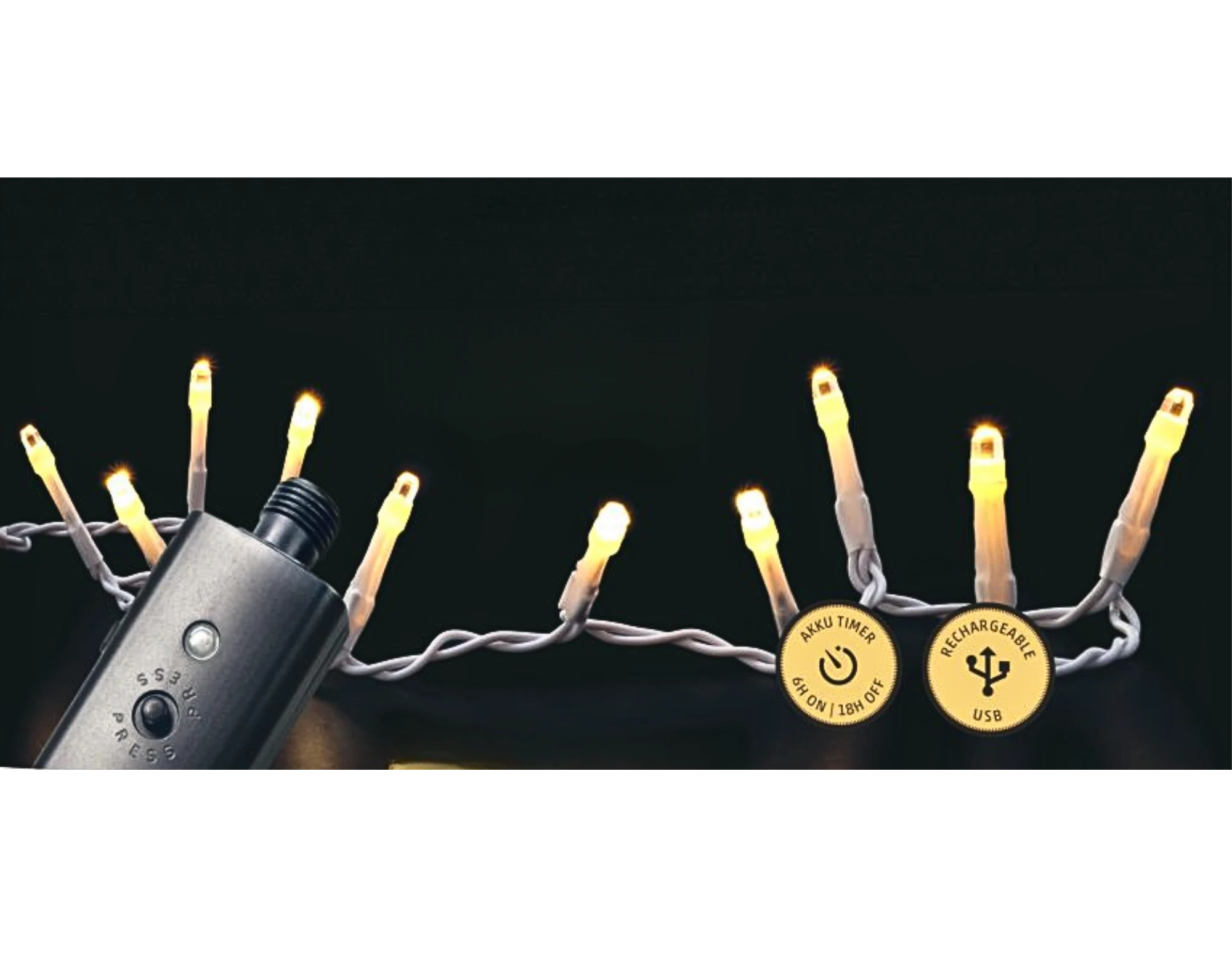 USB Lichterkette weiss 100 LED