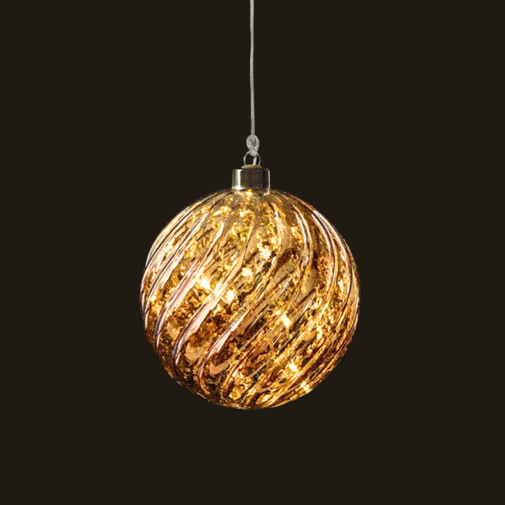 Boule de verre LED marron