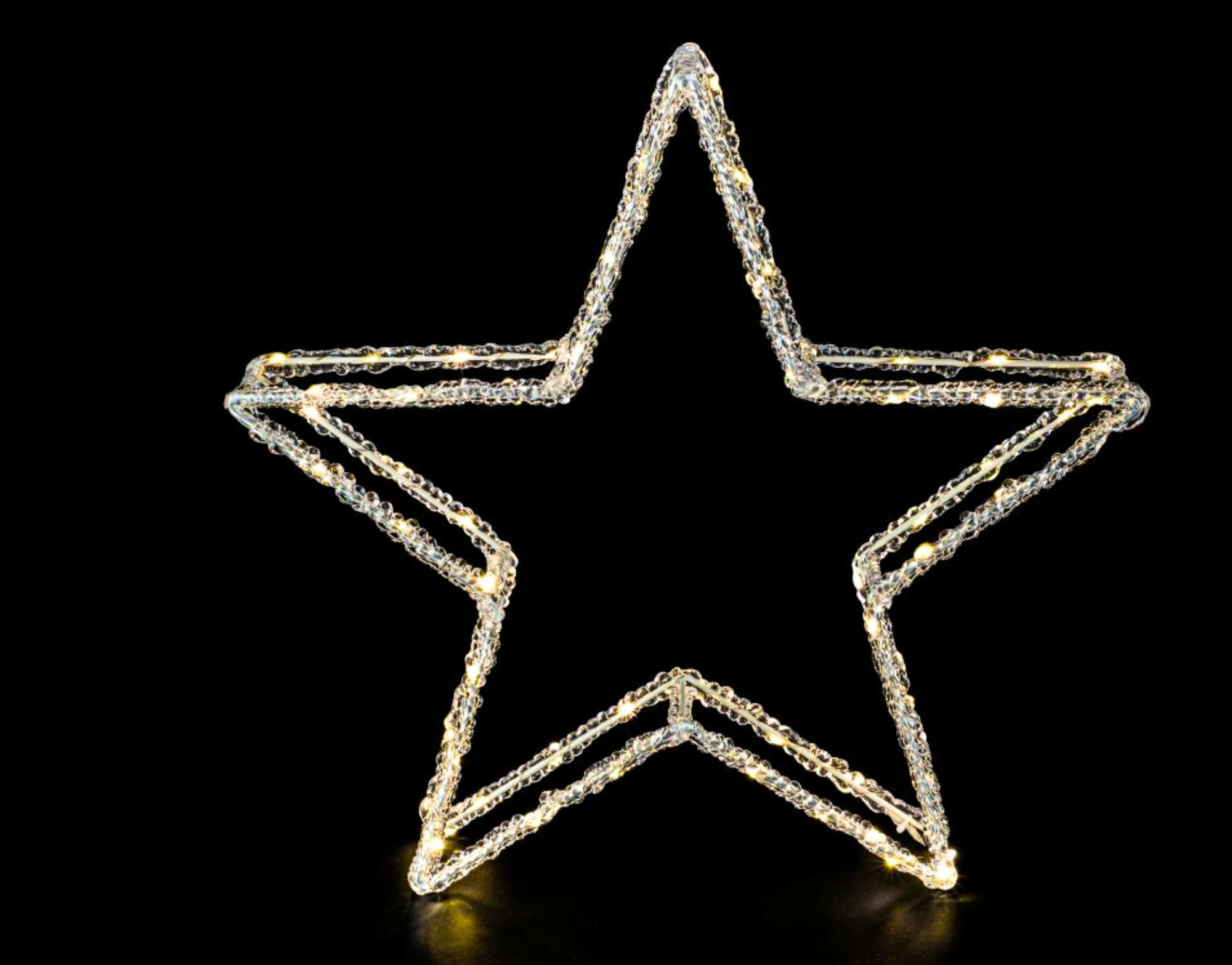 LED Doppelstern Acryl 43 cm