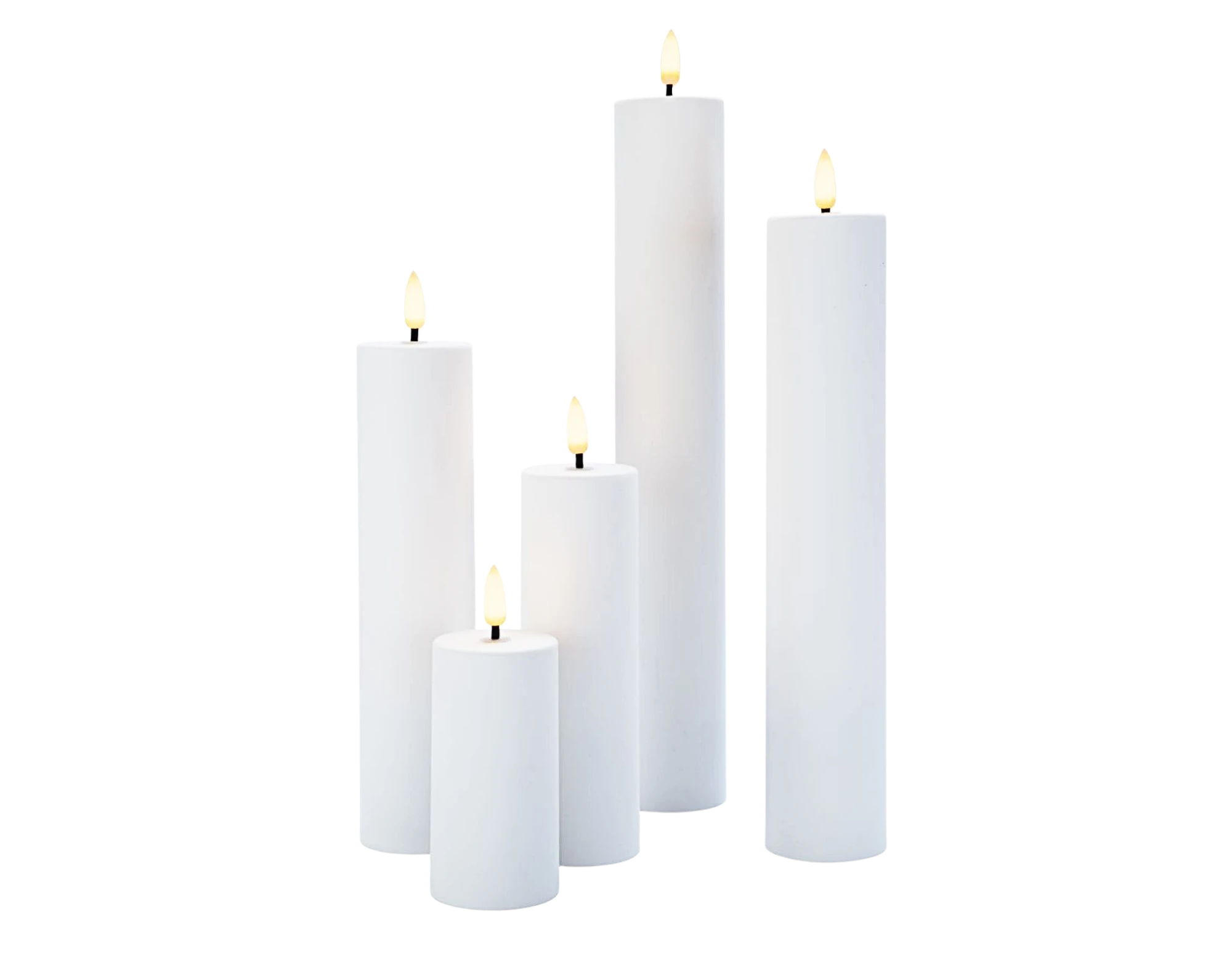 LED Kerzen Set Weiss 5-teilig