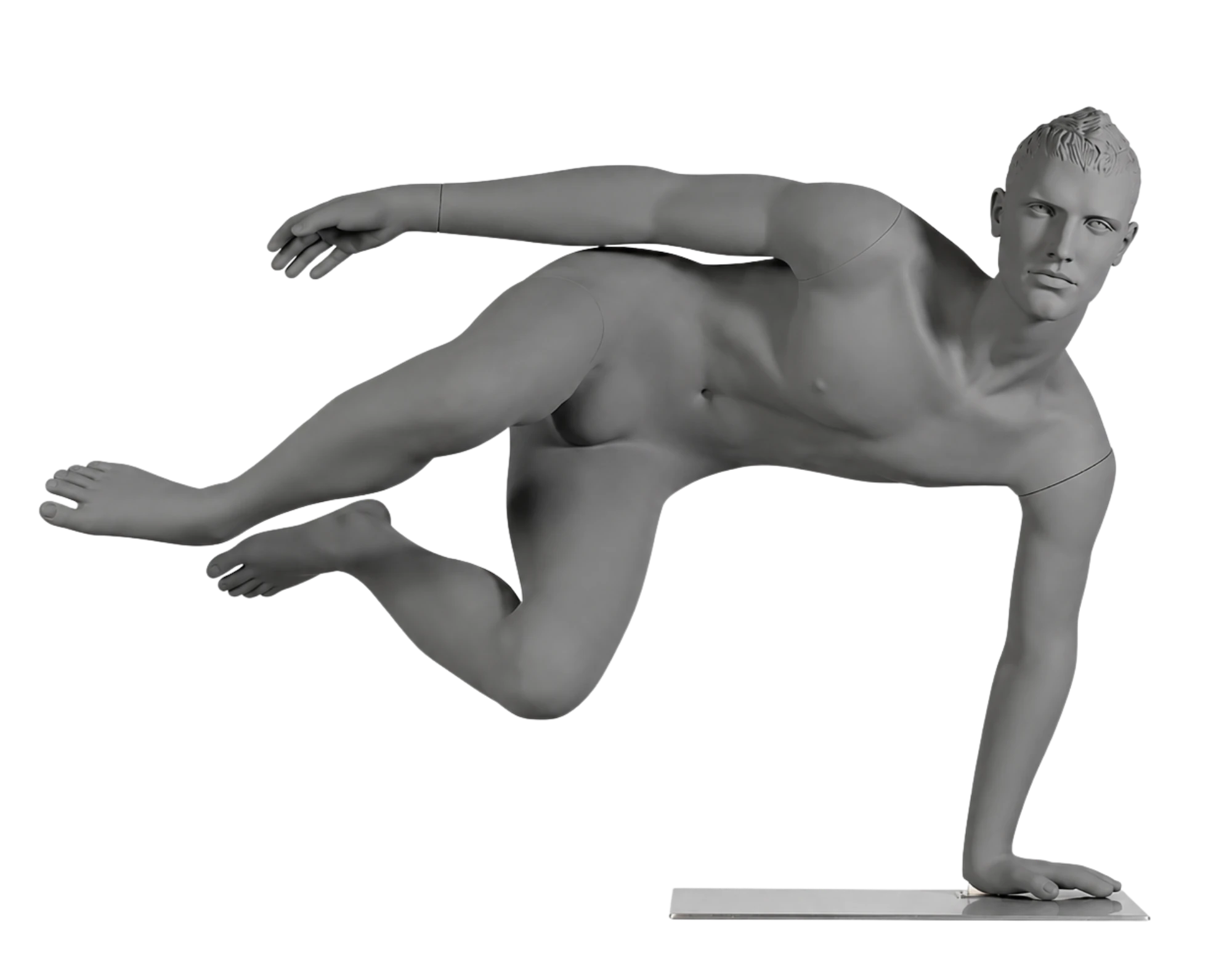 Herren-Schaufensterpuppe Parkour grau