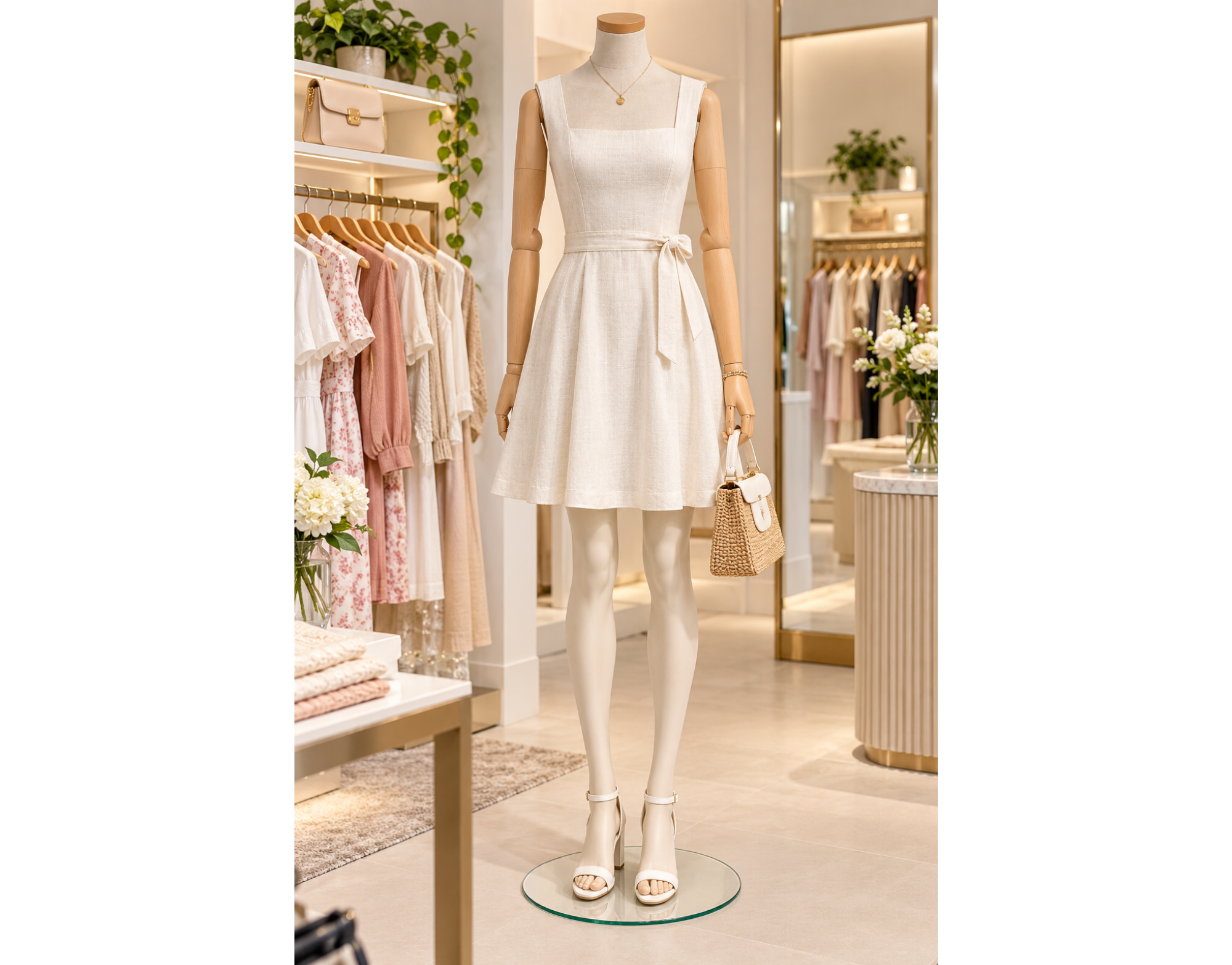 Mannequin femme PLENTY  Bras en bois & plaque de cou