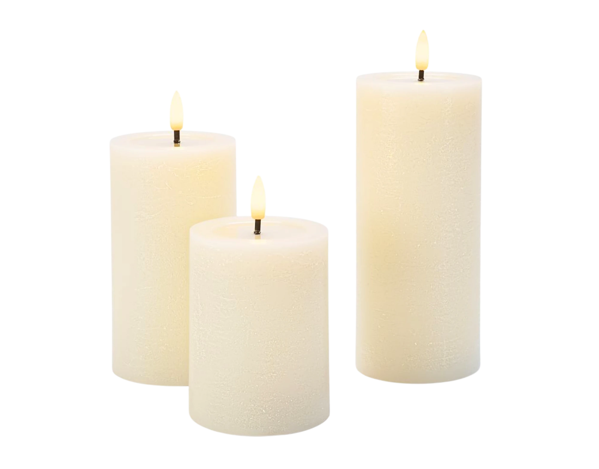 LED Kerzen Set Creme 3-teilig