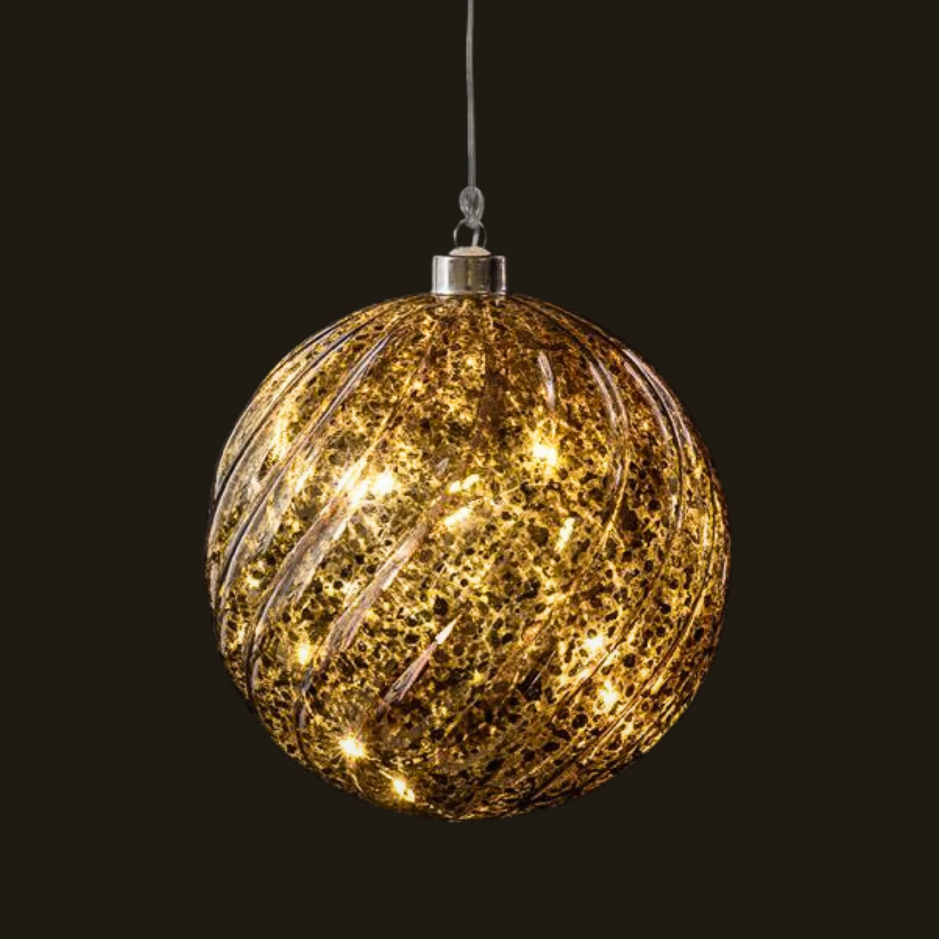 Boule de verre LED marron grande