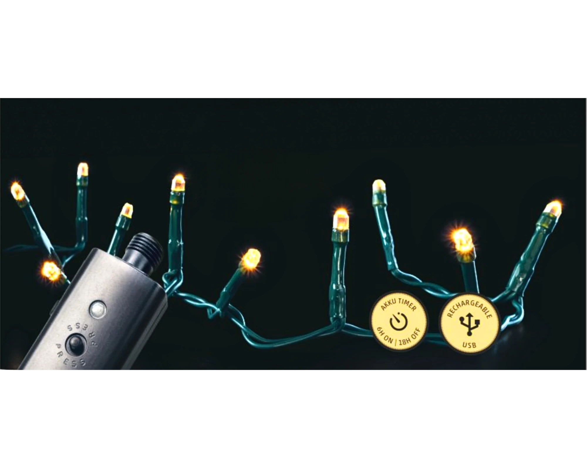 USB Lichterkette grün 100 LED
