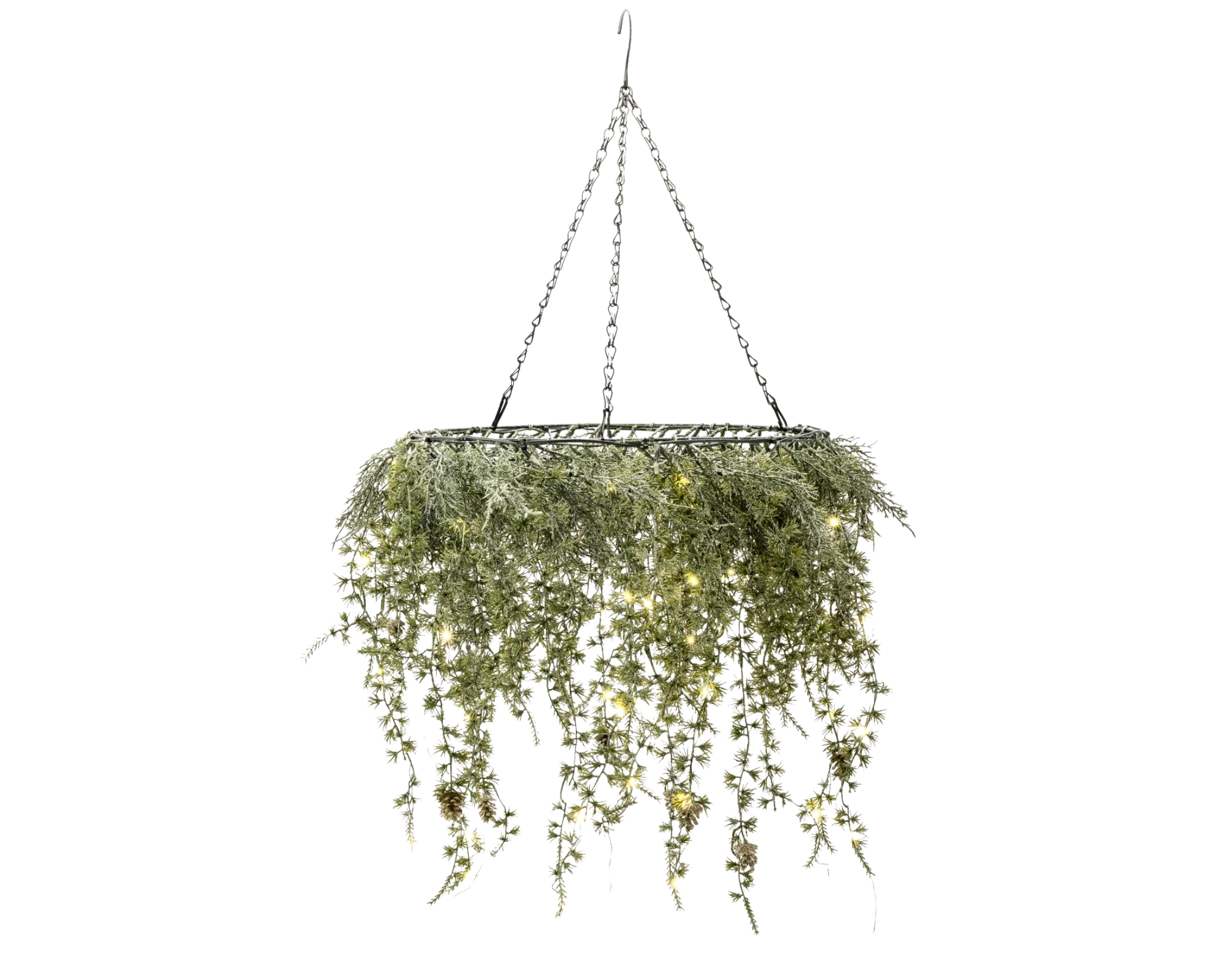 Couronne de pin LED suspendue