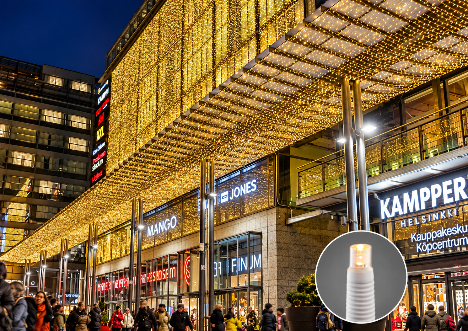 Rideau lumineux LED+ 10 mètres de haut