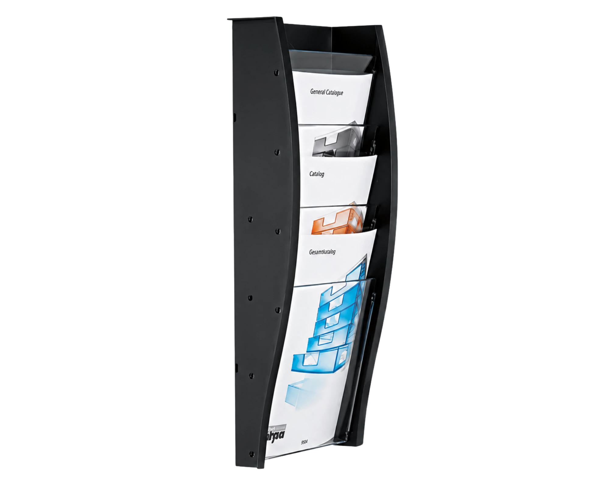Porte-brochures mural A4 anthracite