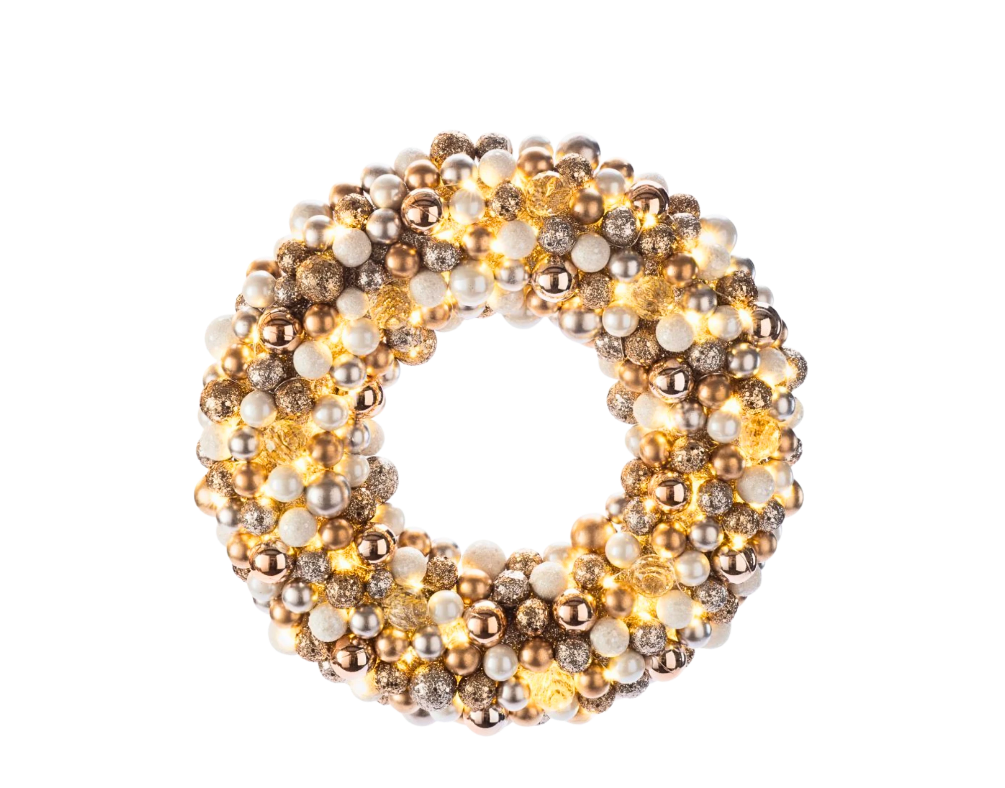 Couronne de Noël LED dorée