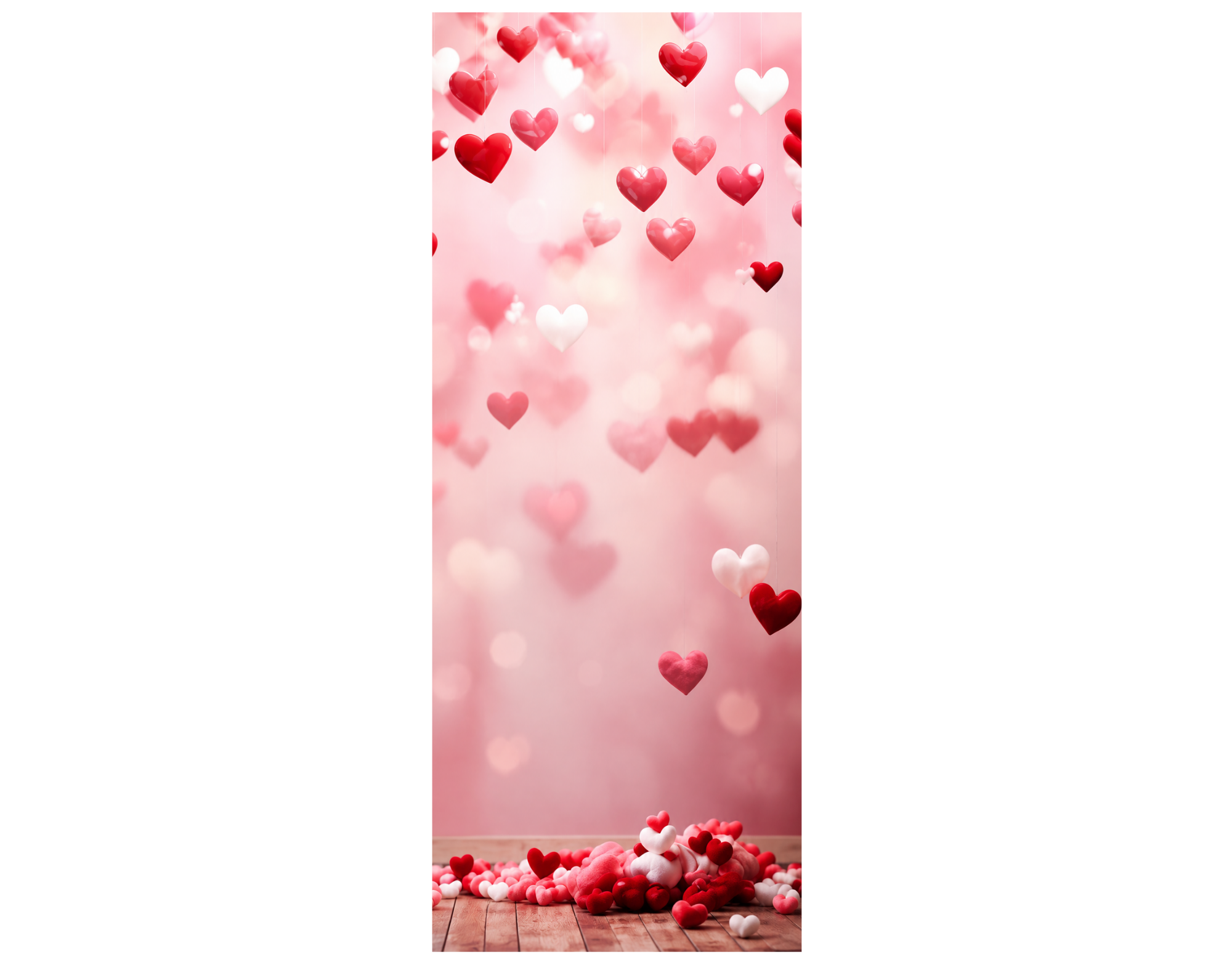 Stoffbanner Herzensregen in Rosa