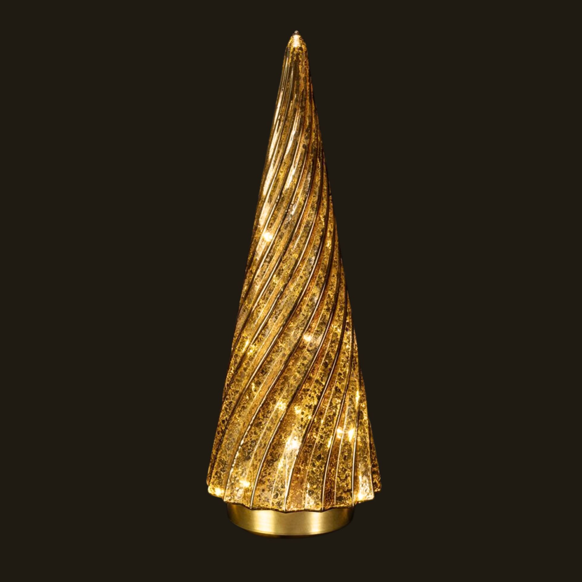  LED Arbre en verre marron, grande 