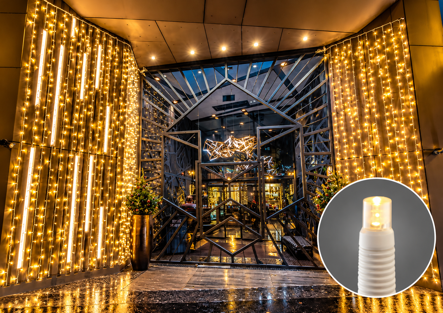 Rideau lumineux LED+ 3 mètres de haut
