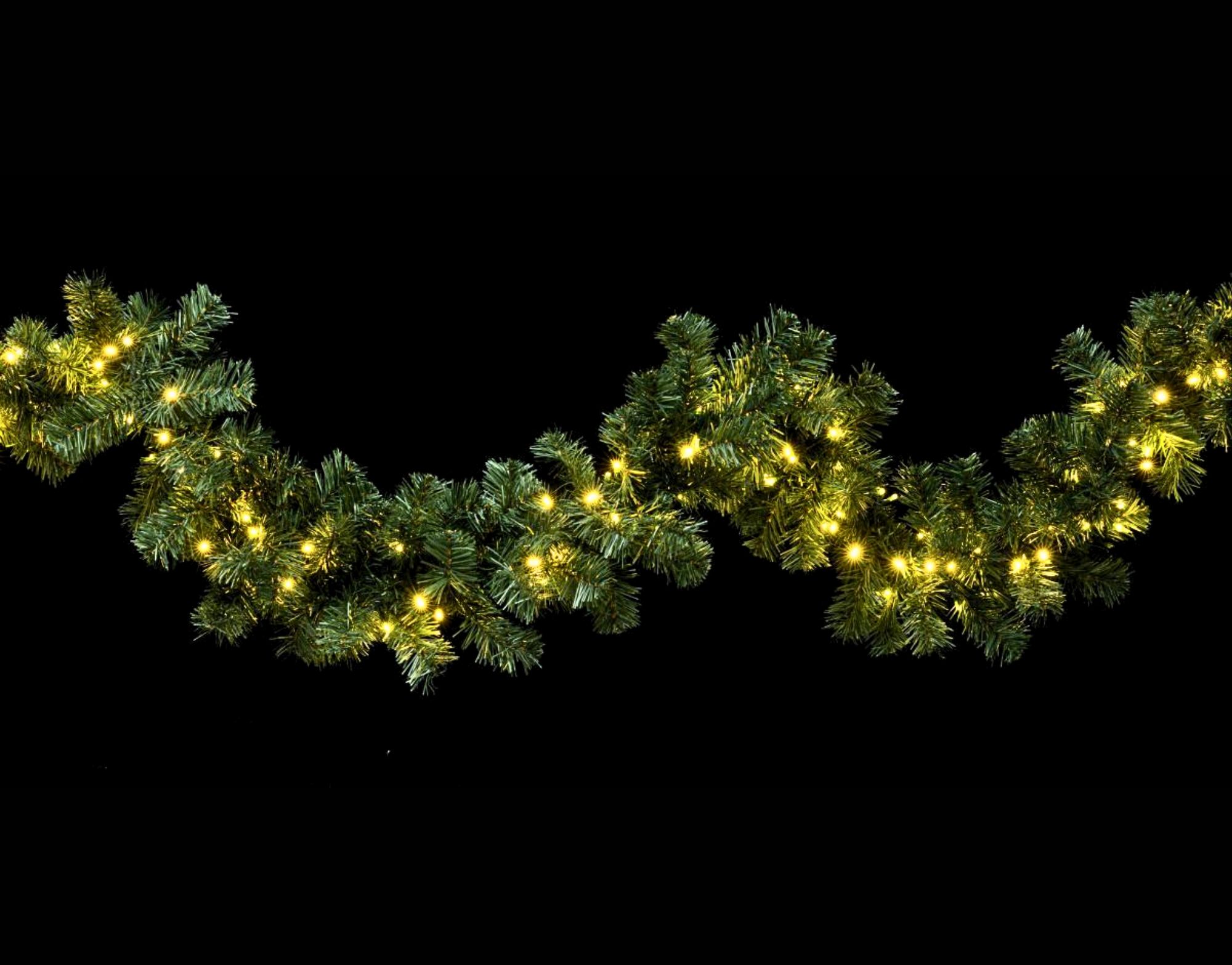 Guirlande de sapin 200 LED blanc chaud