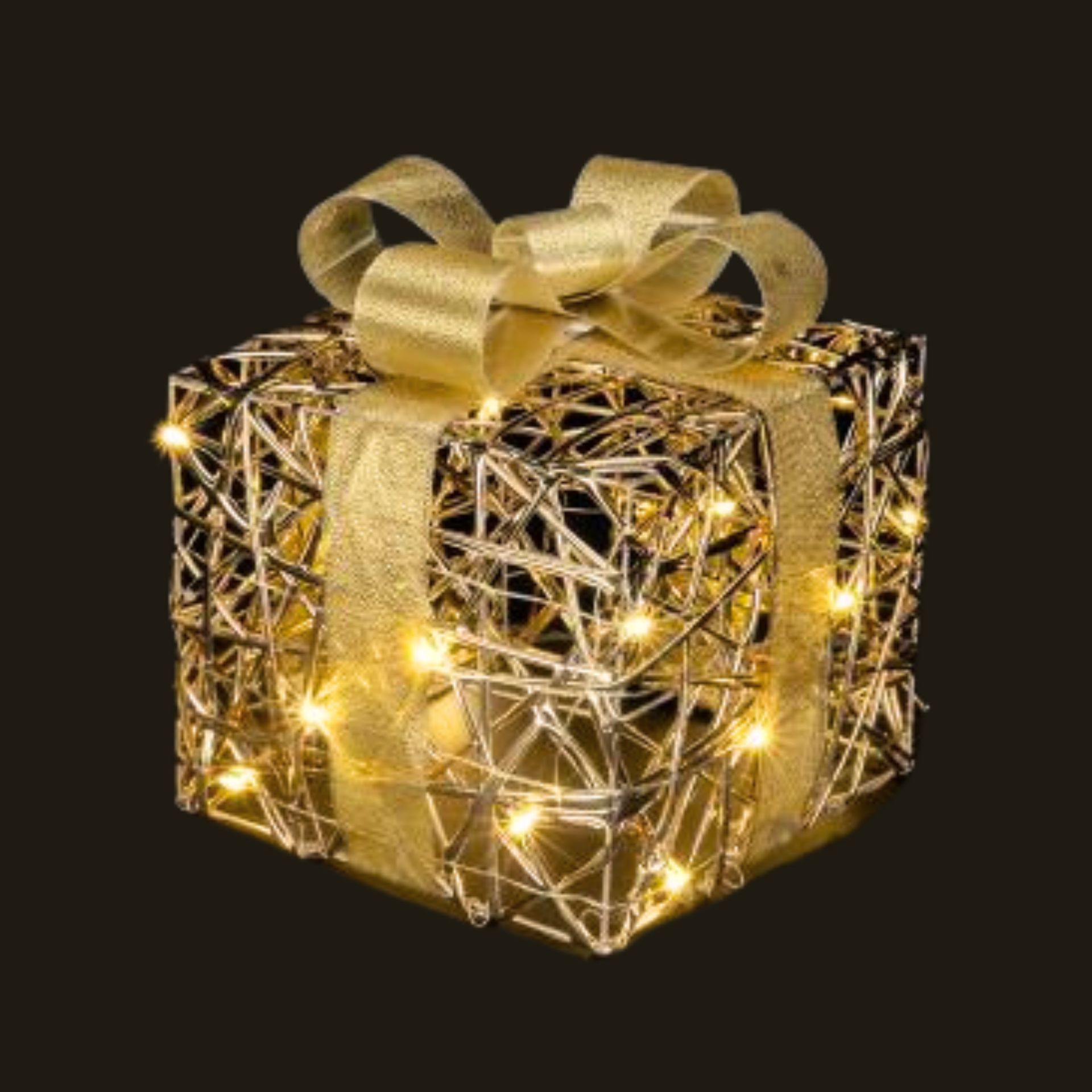 Boîte cadeau LED or