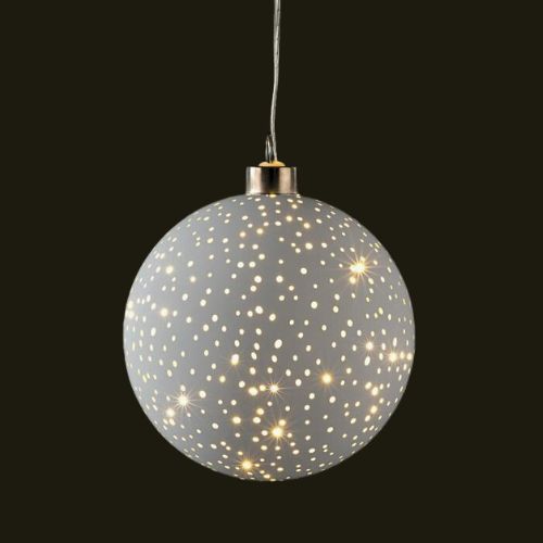 Boule de galle LED Glamour blanche médium